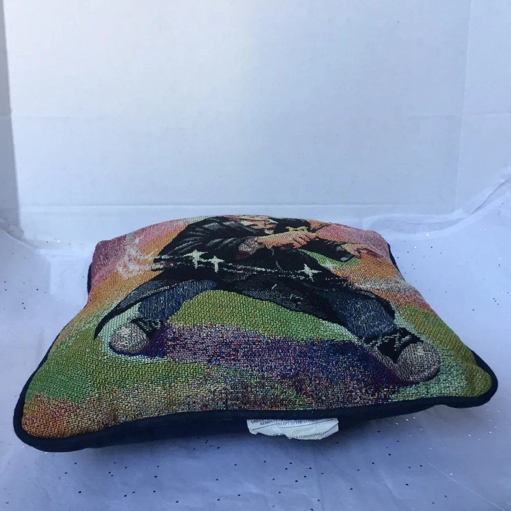 Harry Potter Wizard Wand Vintage Square Throw Pillow 12 x 12 Needlepoint design.